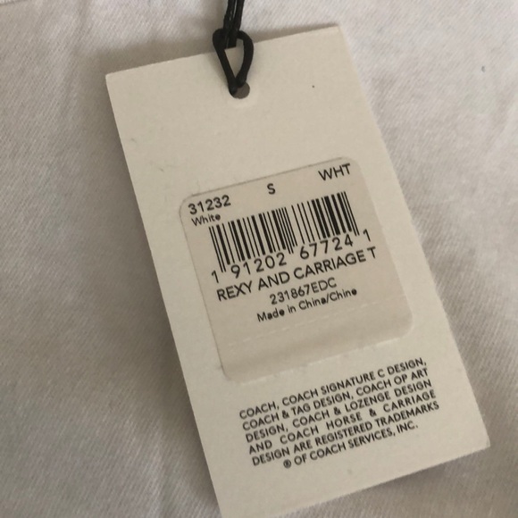 Coach Rainbow Rexy & Carriage glitter T-shirt sz S - Picture 4 of 6